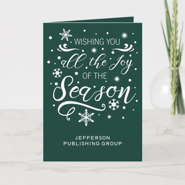 Green and White Elegant Modern Company Holiday (Front)