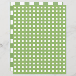 Green and White Farmhouse Plaid Scrapbook Paper