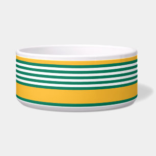 Green and white five stripe pattern with yellow