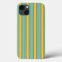 Green and white five stripe pattern with yellow