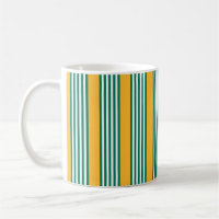 Green and white five stripe pattern with yellow