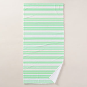 Green and white five stripes pattern bath towel