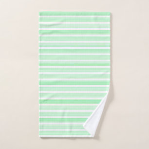 Green and white five stripes pattern hand towel