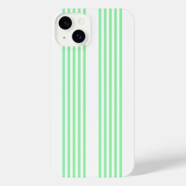 Green and white five stripes pattern iPhone case (Back)