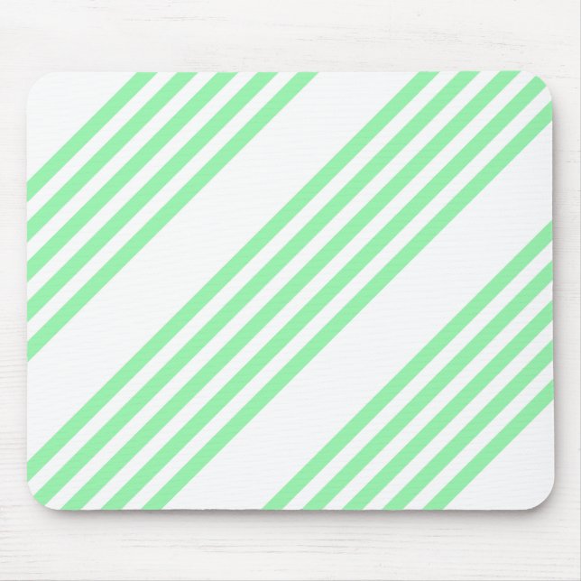 Green and white five stripes pattern mouse mat (Front)