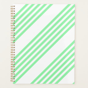 Green and white five stripes pattern planner