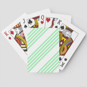 Green and white five stripes pattern playing cards