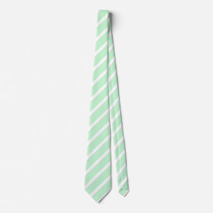 Green and white five stripes pattern tie