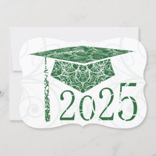 Green and White Floral Cap 2025 Card
