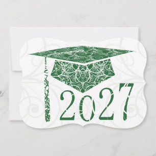 Green and White Floral Cap 2027 Card