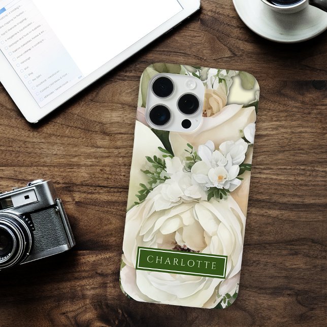 Green and White Floral Garden  Case-Mate iPhone Case (Creator Uploaded)