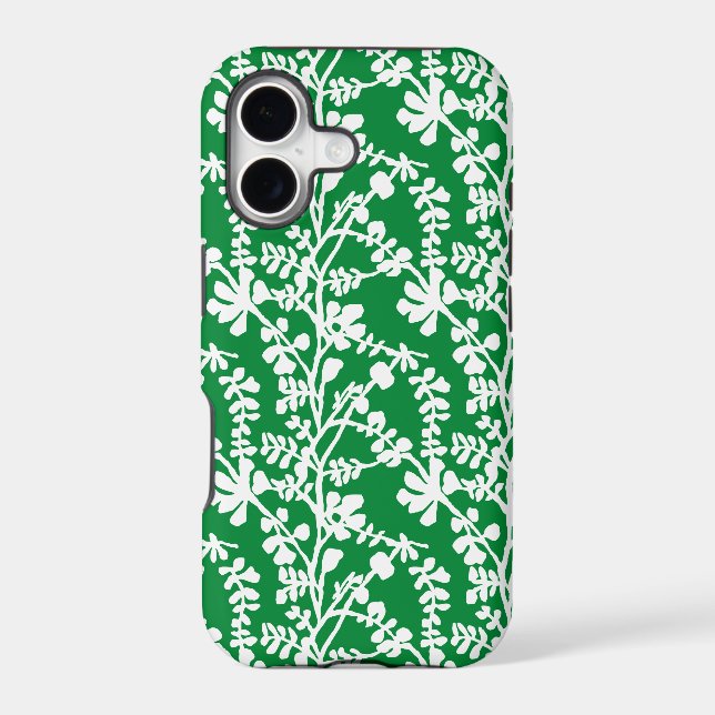 Green And White Floral Repeating Pattern (Back)
