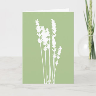 Green and White Floral Silhouette Greeting Card