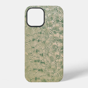 Green and white floral textile iPhone 12 case