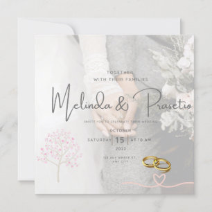 Green and White Flyer Flower Wedding Invitations