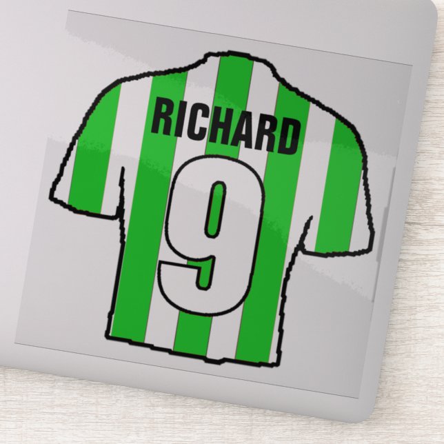 Green and White Football Shirt on a (Detail)