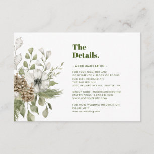 Green and White Forest Wedding Details Enclos Enclosure Card