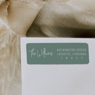 Green and White Fun Modern Return Address Labels