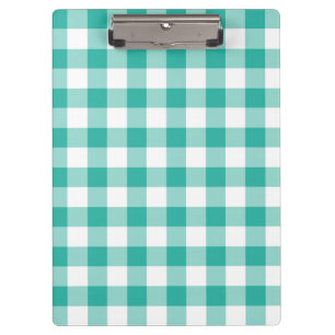 Green And White Gingham Check Pattern Clipboard
