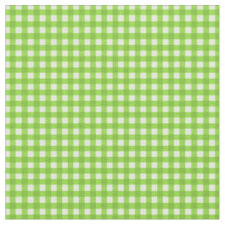 Green and white gingham fabric