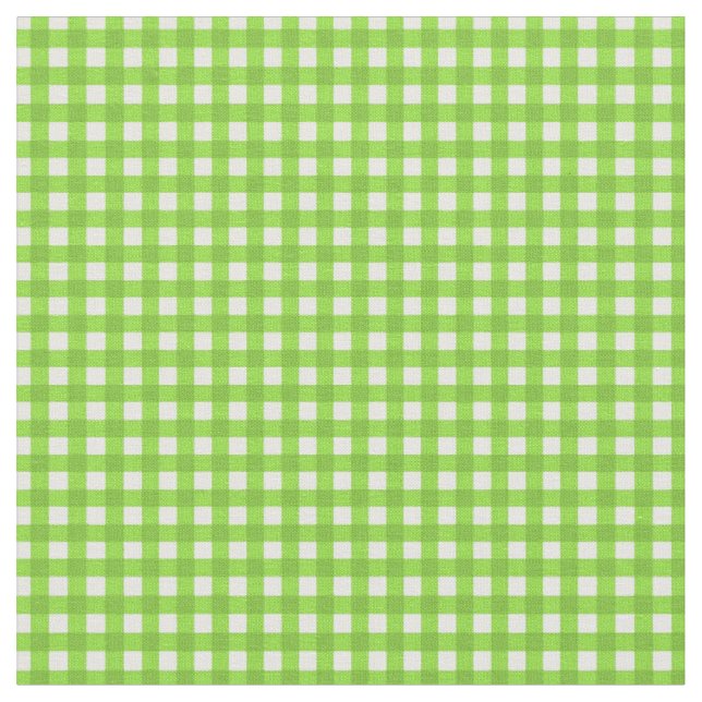 Green and white gingham fabric (Close Up)