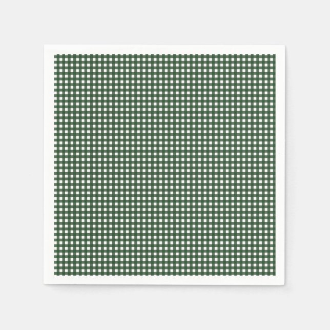 Green and White Gingham Napkin (Front)