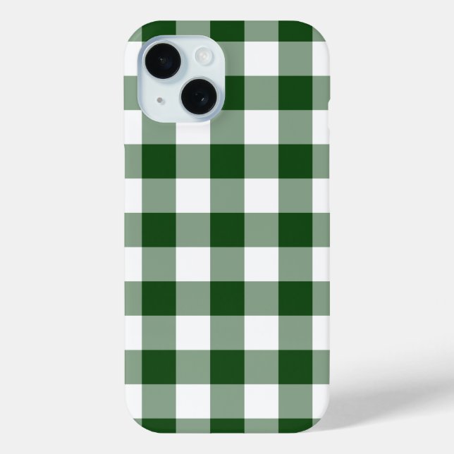 Green and White Gingham Pattern Case-Mate iPhone Case (Back)