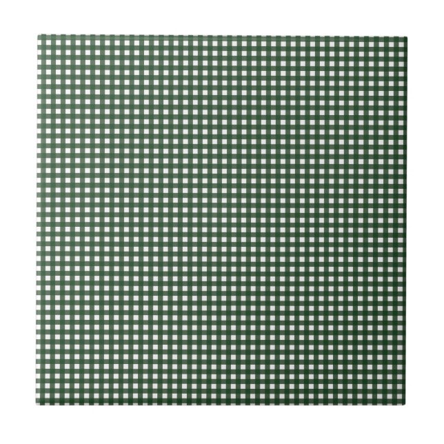 Green and White Gingham Tile (Front)
