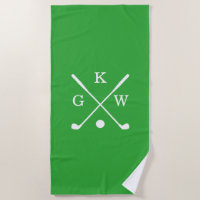 Green and White Golf Clubs Monogram Golf