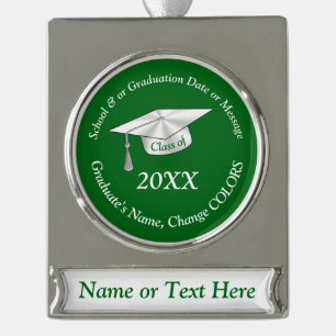 Green and White, Graduation Christmas Ornaments