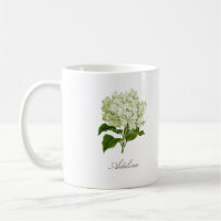 Green and White Hydrangea Flower and Custom Name