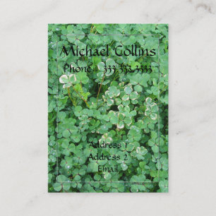 Green and White Irish Shamrock Business Card