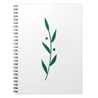 Green and White Leaf Branch Clean Botanical  Notebook