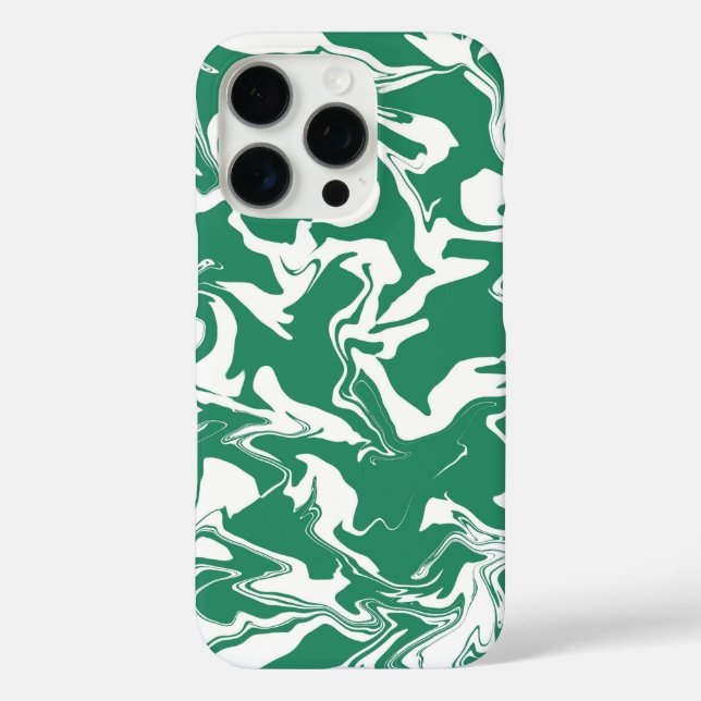 Green and white marble - paper marbling style Case-Mate iPhone case (Back)