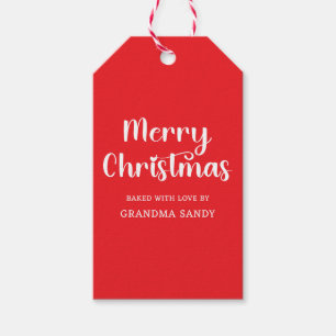 Green and White Merry Christmas Treats Gift Tags