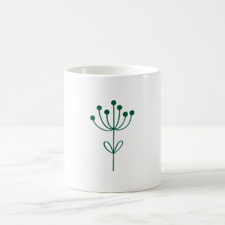 Green and White Minimalist Botanical Coffee Mug