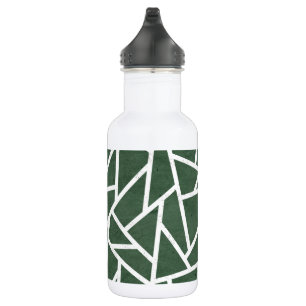 Green and white mosaic pattern 532 ml water bottle