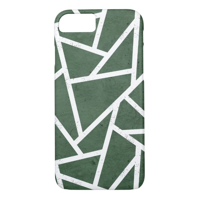 Green and white mosaic pattern Case-Mate iPhone case (Back)