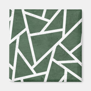Green and white mosaic pattern magnet