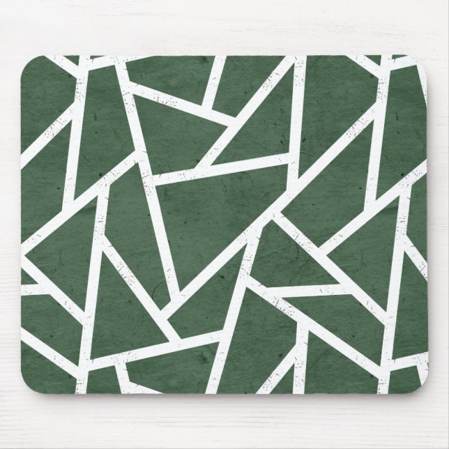 Green and white mosaic pattern mouse mat (Front)
