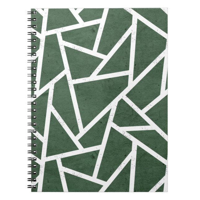 Green and white mosaic pattern notebook (Front)