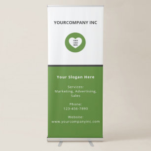 Green and White Nature-Inspired Business Promotion Retractable Banner