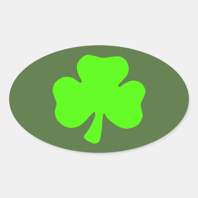 Green and white oval shamrock stickers (Front)