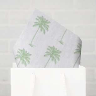 Green and White Palm Palmetto Tree Tissue Paper