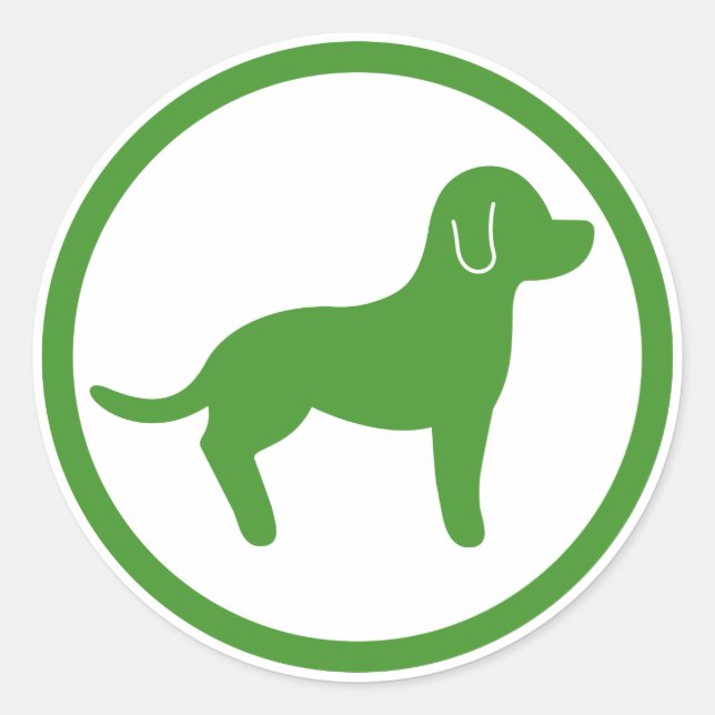 Green And White Pets Welcome Classic Round Sticker (Front)