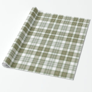 Green and White Plaid Wrapping Paper