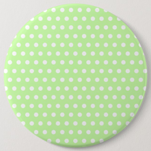 Green and White Polka Dot Pattern. Spotty. 6 Cm Round Badge (Front)