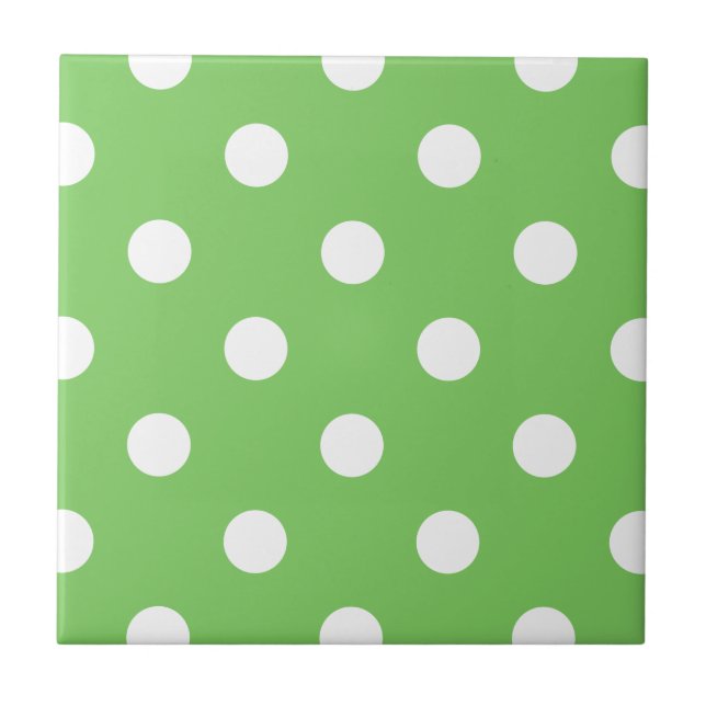 Green and white polka dot pattern tile (Front)