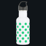 Green and white polka dots 532 ml water bottle<br><div class="desc">Green and white polka dots</div>