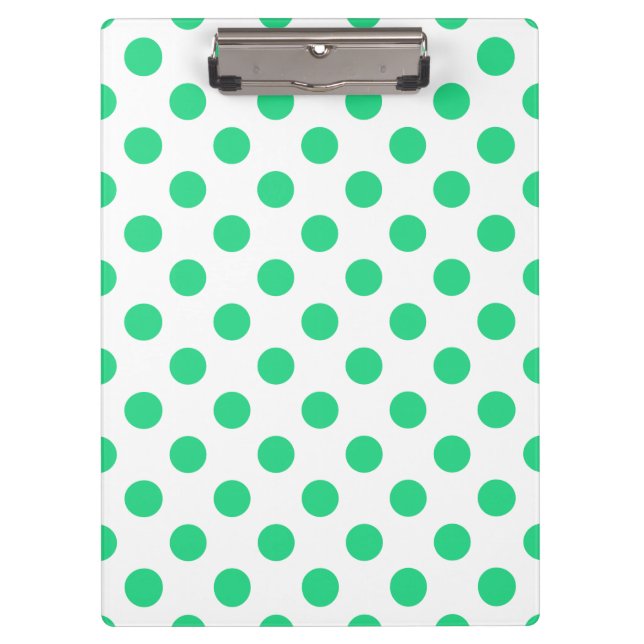 Green and white polka dots clipboard (Front)